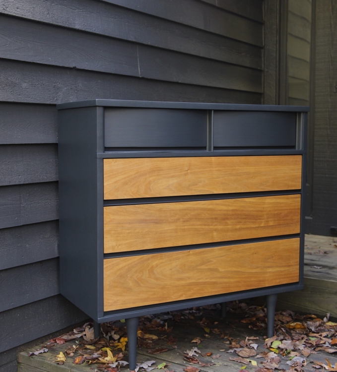 MCM dark blue chest of drawers Em & Wit Design Richmond, Virginia