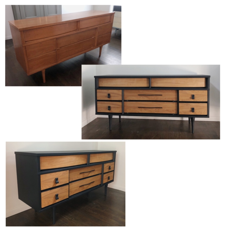custom order Em & Wit Design mcm black wood dresser