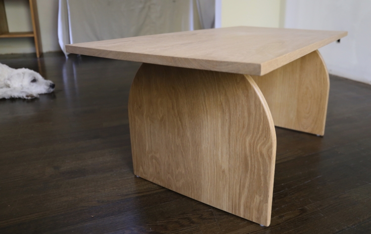 solid white oak coffee table