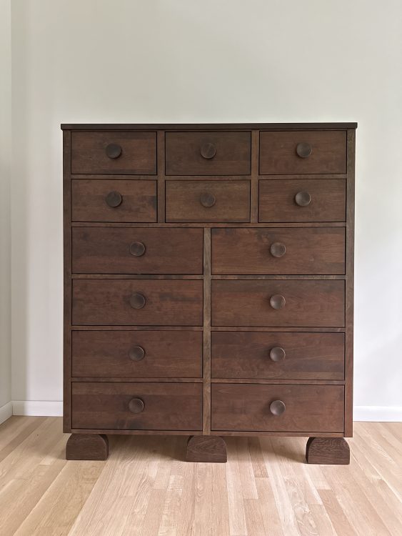 large modern organic brutalist dresser chest of drawers